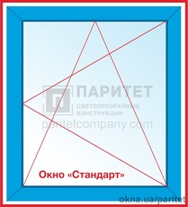 Одностворчатое правое поворотно откидное окно Стандарт
